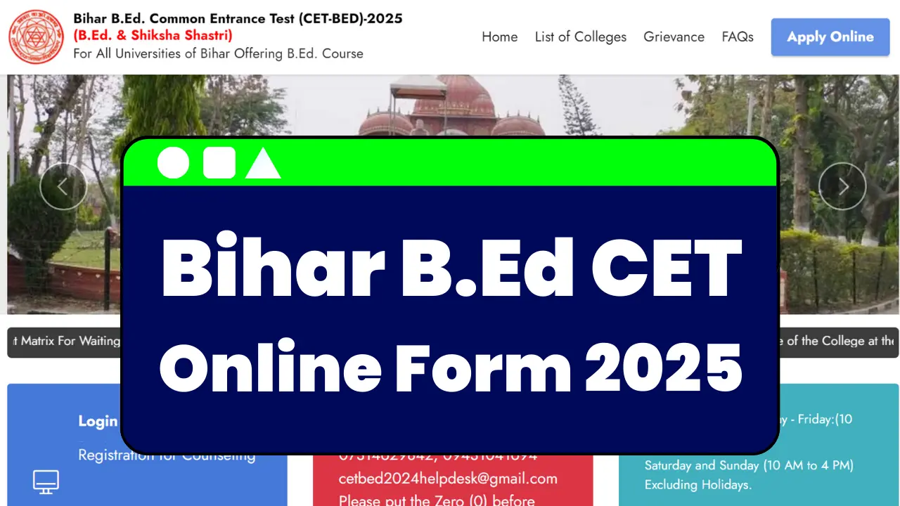 Bihar CET BEd Online Form 2025 Starts @lnmu.ac.in